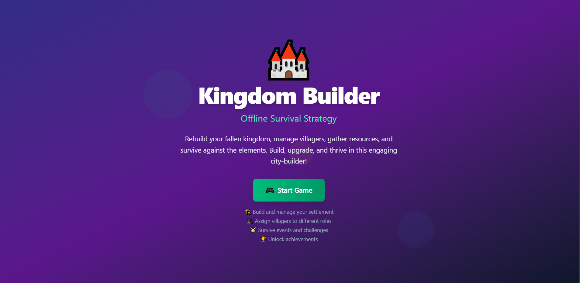 Kingdom Builder - Survival Strategy
